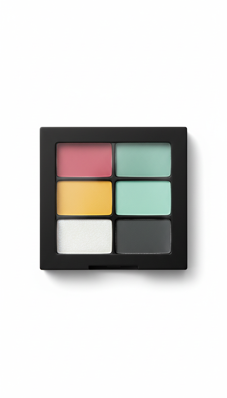 Paleta de sombras multicolor vibrante